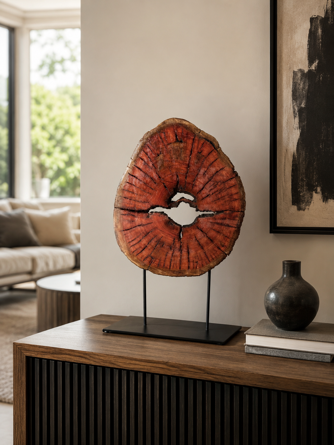 Round Wood Slice Sculpture